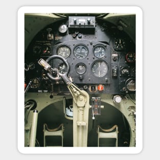 Cockpit controls of a Spitfire fighter (T610/0353) Sticker